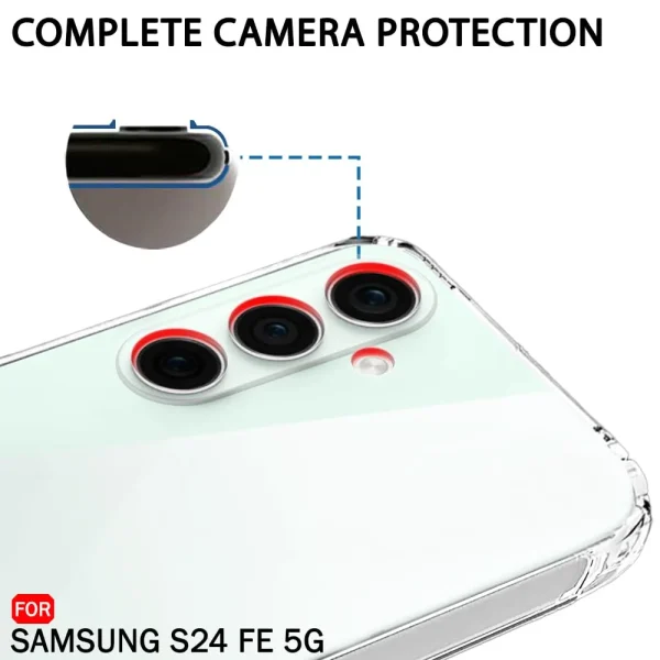 Samsung Galaxy S24 FE 5G Şeffaf Silikon Kılıf Kamera Korumalı - Görsel 3