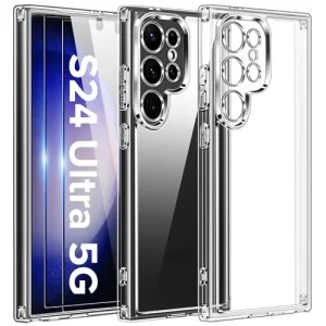 Samsung Galaxy S24 Ultra Şeffaf Kılıf + Cam Ekran Koruyucu Seti