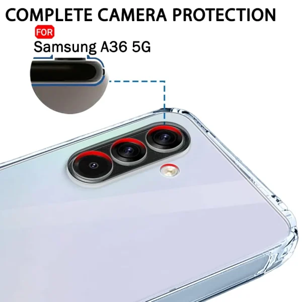 Samsung Galaxy A36 Şeffaf Silikon Kamera Koruma Kılıf - Görsel 2