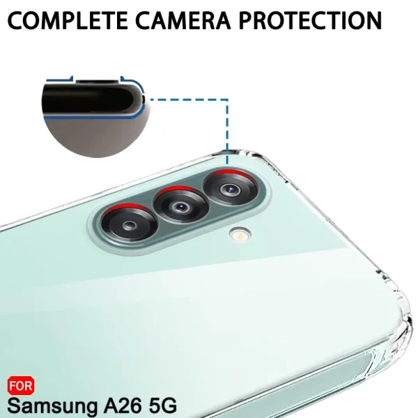 Samsung Galaxy A26 5G Şeffaf Silikon Kılıf Kamera Koruma - Görsel 3