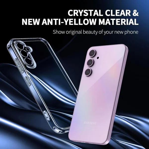 Samsung Galaxy A55 Şeffaf Silikon Kılıf + Cam Ekran Koruyucu Seti - Görsel 3