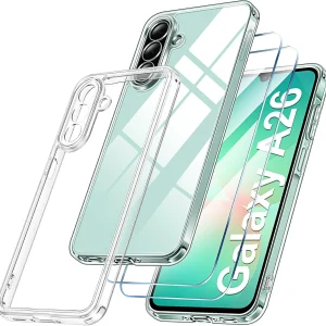 Samsung Galaxy A26 Şeffaf Silikon Kılıf + Cam Ekran Koruyucu Seti