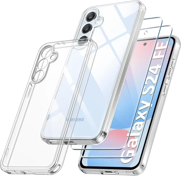 Samsung Galaxy S24 FE Şeffaf Kılıf + Cam Ekran Koruyucu Seti