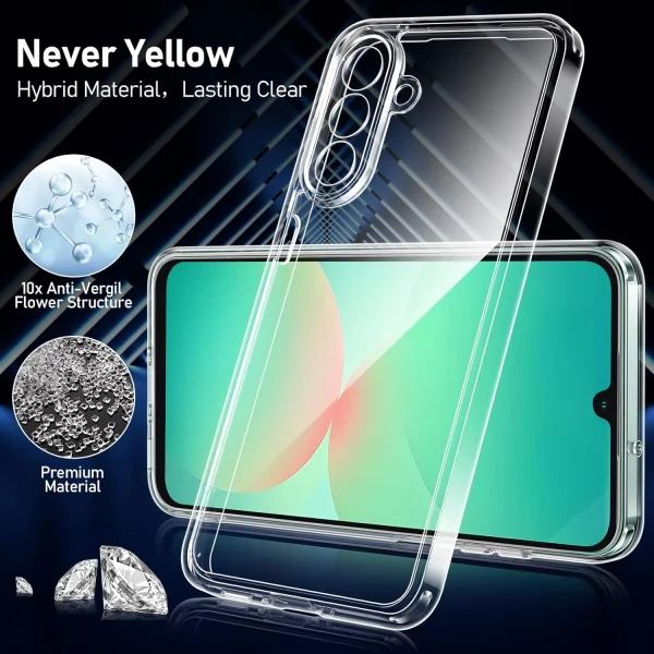 Samsung Galaxy A26 Şeffaf Silikon Kılıf + Cam Ekran Koruyucu Seti - Görsel 3