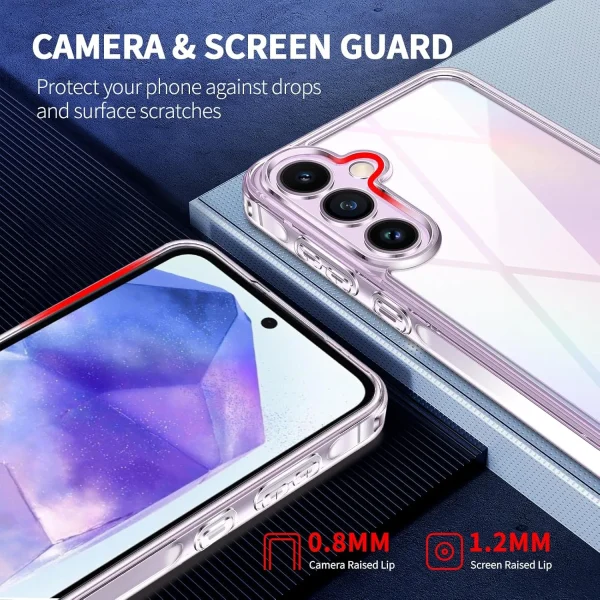 Samsung Galaxy A55 Şeffaf Silikon Kılıf + Cam Ekran Koruyucu Seti - Görsel 4