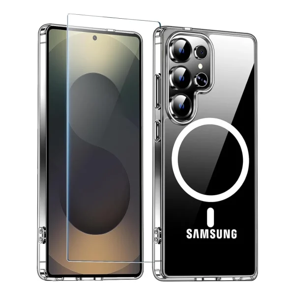 Samsung Galaxy S25 Ultra Magsafe Kılıf + Cam Ekran Koruyucu Seti